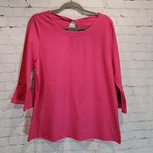 Kim Rogers NWT pink three quarter bell sleeve top